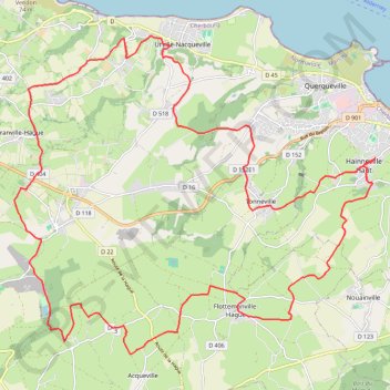 Itinéraire Hainneville, distance, dénivelé, altitude, carte, profil, trace GPS