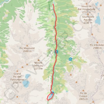 Itinéraire Lac d'Estom - Vallée du Lutour, distance, dénivelé, altitude, carte, profil, trace GPS
