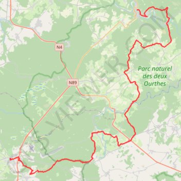Itinéraire j1_La_Roche_en_ardennes_St_Hubert, distance, dénivelé, altitude, carte, profil, trace GPS