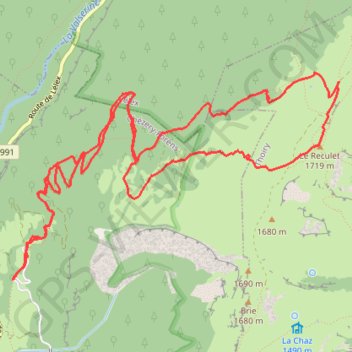 Itinéraire Reculet à Skis, distance, dénivelé, altitude, carte, profil, trace GPS