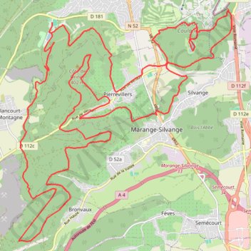 Itinéraire D'un lac à l'autre - Rombas Amneville, distance, dénivelé, altitude, carte, profil, trace GPS