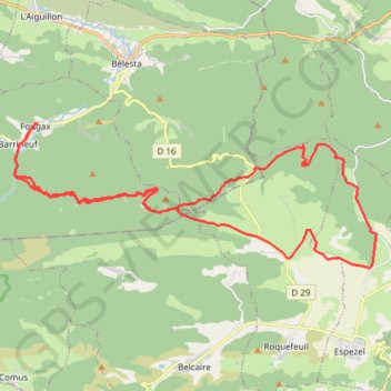 Itinéraire Fougax la porte des Gorges de la Frau, distance, dénivelé, altitude, carte, profil, trace GPS