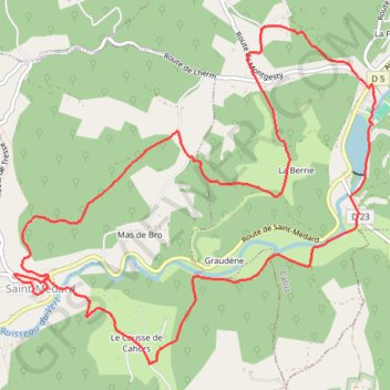 Itinéraire Du Lac Vert de Catus à Saint Médard - RC, distance, dénivelé, altitude, carte, profil, trace GPS