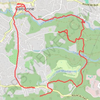 Itinéraire Valbonne ouest, distance, dénivelé, altitude, carte, profil, trace GPS