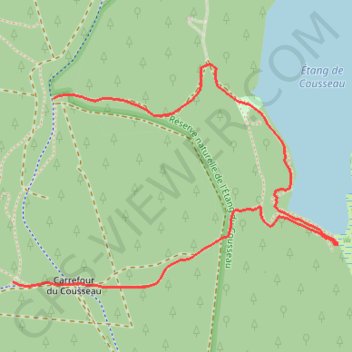 Itinéraire Compostelle - Voie du littoral - Bombannes - Lacanau Océan - détour du Cousseau, distance, dénivelé, altitude, carte, profil, trace GPS
