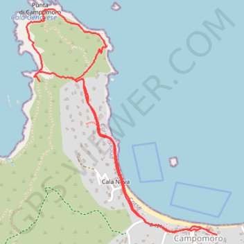 Itinéraire Genois - Campomoro, distance, dénivelé, altitude, carte, profil, trace GPS