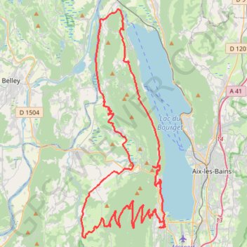 Itinéraire Le Bourget - Col du Chat - Chanaz - Mont du Chat, distance, dénivelé, altitude, carte, profil, trace GPS