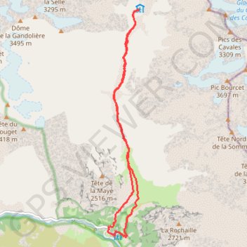 Itinéraire Refuge du Chatelleret, distance, dénivelé, altitude, carte, profil, trace GPS