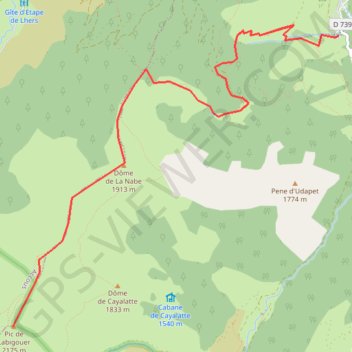 Itinéraire Pic de Labigouer depuis Borce, distance, dénivelé, altitude, carte, profil, trace GPS