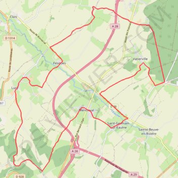 Itinéraire Le Carré - Saint-Germain-sur-Eaulne, distance, dénivelé, altitude, carte, profil, trace GPS
