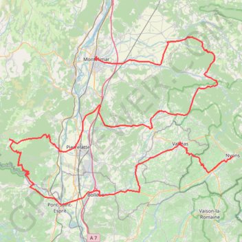 Itinéraire Montélimar - Nyons : Entre Drôme Provençale et Gorges de l'Ardèche, distance, dénivelé, altitude, carte, profil, trace GPS
