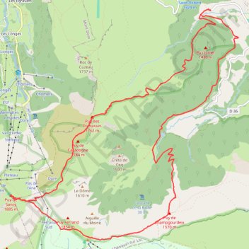 Itinéraire Rando - La Vallée de Chaudefour / Puy de Sancy, distance, dénivelé, altitude, carte, profil, trace GPS