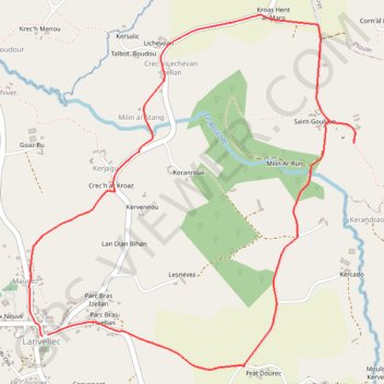 Itinéraire Circuit de St Goulven en Lanvellec vers La Lieue de Grève, distance, dénivelé, altitude, carte, profil, trace GPS
