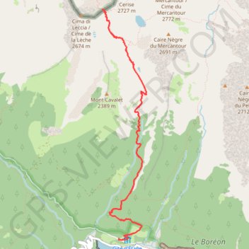 Itinéraire Col de Cerise, distance, dénivelé, altitude, carte, profil, trace GPS