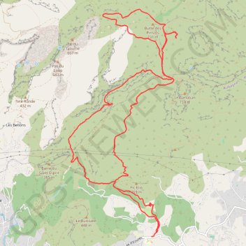 Itinéraire Butte des Pinsots, distance, dénivelé, altitude, carte, profil, trace GPS