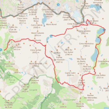 Itinéraire J2 - refuge de Nice - Madone, distance, dénivelé, altitude, carte, profil, trace GPS
