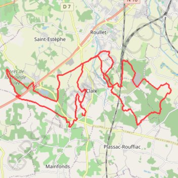 Itinéraire Claix 1 42 kms, distance, dénivelé, altitude, carte, profil, trace GPS