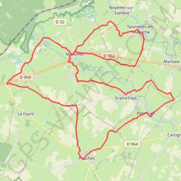 Itinéraire Moulins et kiosques en Thierache - Maroilles, distance, dénivelé, altitude, carte, profil, trace GPS
