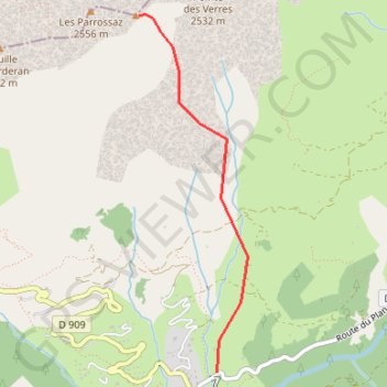 Itinéraire Les Parossaz - Antécime E, distance, dénivelé, altitude, carte, profil, trace GPS