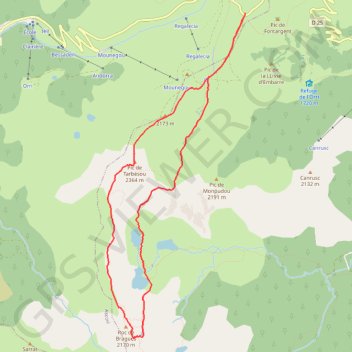 Itinéraire Le Pic de Tarbésou en boucle, distance, dénivelé, altitude, carte, profil, trace GPS