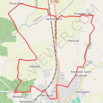 Itinéraire PLUVIGNER - nord, distance, dénivelé, altitude, carte, profil, trace GPS