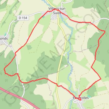 Itinéraire Le Mausolée - Villiers-sur-Suize, distance, dénivelé, altitude, carte, profil, trace GPS