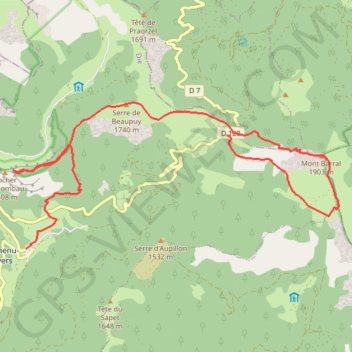 Itinéraire Mont Barral gr1, distance, dénivelé, altitude, carte, profil, trace GPS