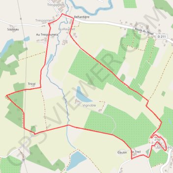 Itinéraire Monteton, le point de vue des 13 clochers - Pays du Dropt, distance, dénivelé, altitude, carte, profil, trace GPS