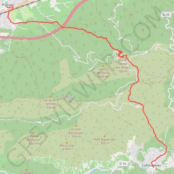 Itinéraire 1ère étape de la traversée du massif des Maures jusqu'à Saint Tropez, distance, dénivelé, altitude, carte, profil, trace GPS