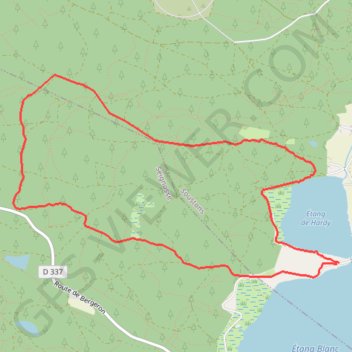 Itinéraire Boucle dans la lande près de l'Étang d'Hardy et de l'Étang Blanc, distance, dénivelé, altitude, carte, profil, trace GPS