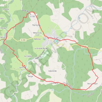Itinéraire Lacapelle-Biron, randonnée à travers bois - Pays de la vallée du Lot, distance, dénivelé, altitude, carte, profil, trace GPS
