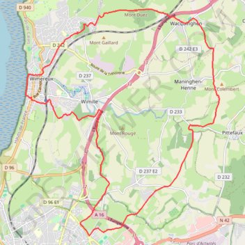 Itinéraire Vallée du Denacre - Wimereux, distance, dénivelé, altitude, carte, profil, trace GPS