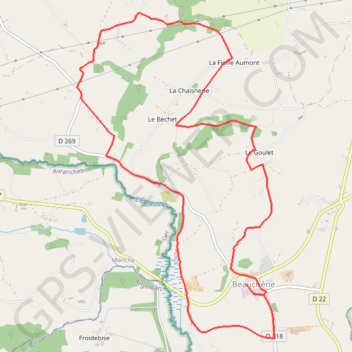 Itinéraire Chemin de l'Egrenne - Beauchêne, distance, dénivelé, altitude, carte, profil, trace GPS