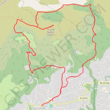 Itinéraire Puy de Naouri (06), distance, dénivelé, altitude, carte, profil, trace GPS