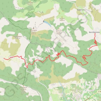 Itinéraire Barcillonnette - Les Arnauds (Grande Traversée des Préalpes), distance, dénivelé, altitude, carte, profil, trace GPS
