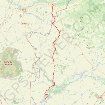 Itinéraire 07 rozoy - vieux les asfeld 35, distance, dénivelé, altitude, carte, profil, trace GPS