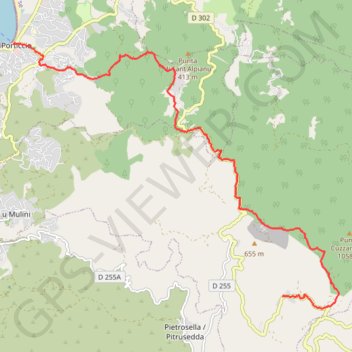 Itinéraire Corse du sud, Ajaccio, Porticcio et Bisinao, distance, dénivelé, altitude, carte, profil, trace GPS