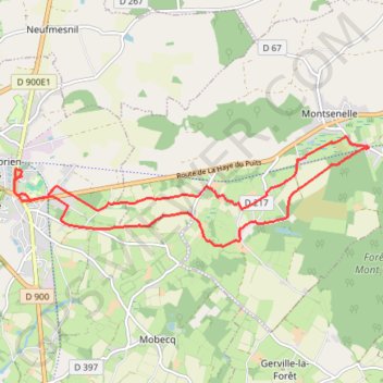 Itinéraire Le Mont Castre - La Haye-du-Puits, distance, dénivelé, altitude, carte, profil, trace GPS