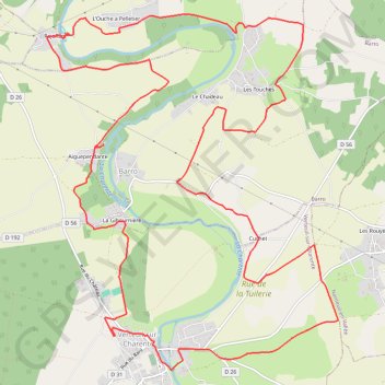 Itinéraire Condac 21 kms, distance, dénivelé, altitude, carte, profil, trace GPS