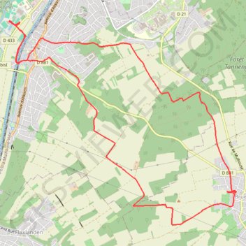 Itinéraire Marche Brunstatt, distance, dénivelé, altitude, carte, profil, trace GPS