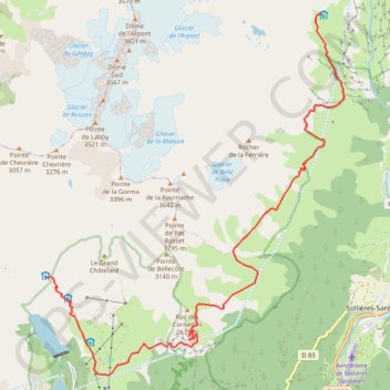 Itinéraire Raid Vanoise - Etape 4, distance, dénivelé, altitude, carte, profil, trace GPS