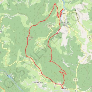 Itinéraire La Valla en Gier - boucle par le Bessat, distance, dénivelé, altitude, carte, profil, trace GPS