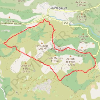 Itinéraire Tour du Pey Subert depuis le Col de Vence - Saint-Barnabé - Coursegoules, distance, dénivelé, altitude, carte, profil, trace GPS