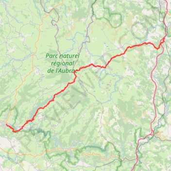 Itinéraire FrJak_06_Nasbinals-StChely, distance, dénivelé, altitude, carte, profil, trace GPS