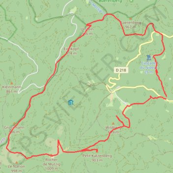Itinéraire Rocher de Mutzig, distance, dénivelé, altitude, carte, profil, trace GPS