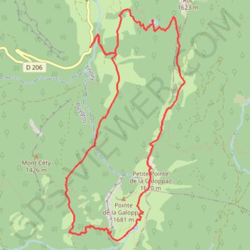 Itinéraire Tour de la Pointe de Galoppaz, distance, dénivelé, altitude, carte, profil, trace GPS