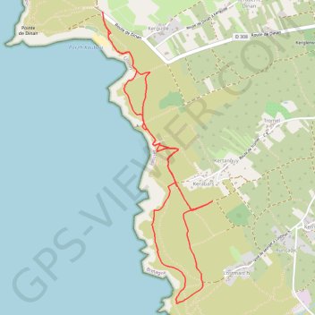 Itinéraire Pointe de DINAN, distance, dénivelé, altitude, carte, profil, trace GPS