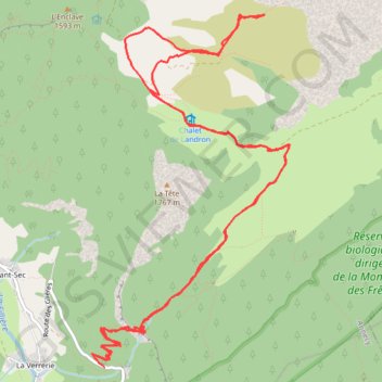 Itinéraire Montagne de Sous-Dine par le Pas du Roc, distance, dénivelé, altitude, carte, profil, trace GPS