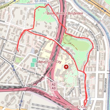 Itinéraire Petite balade Basel Est, distance, dénivelé, altitude, carte, profil, trace GPS