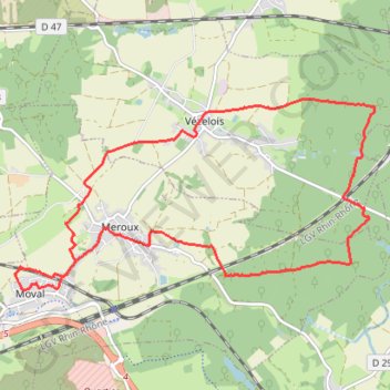 Itinéraire Autour de Moval, distance, dénivelé, altitude, carte, profil, trace GPS